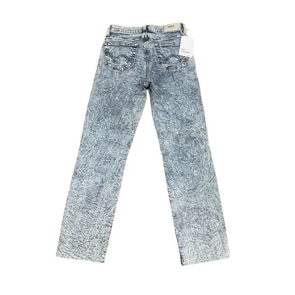 Edwin Bree Mid Rise Slim Skinny Denim Raw Hem Jean in Cosmic Size 25 x 26 NWT - Picture 2 of 10